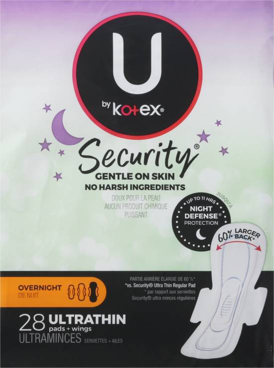 U By Kotex Security Ultra Thin Overnight Pads ( 28 ct)
