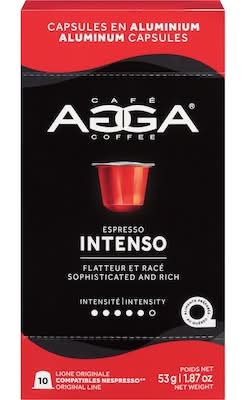 Café agga capsules de café espresso intensité 5 - espresso coffee capsules intensity 5 (10 unités) (53 g)