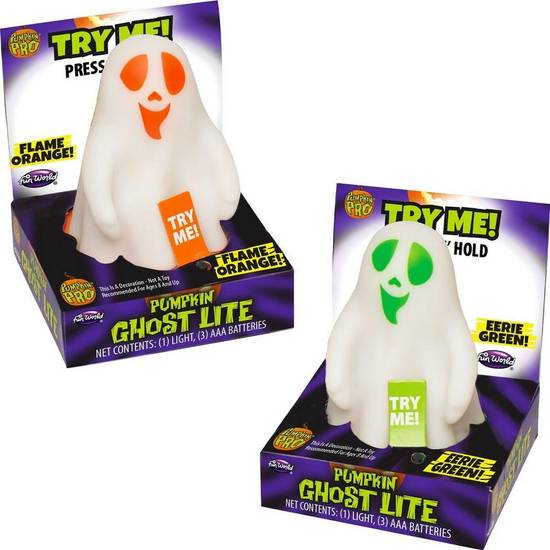 Flaming Ghost Plastic LED Pumpkin Light, 2.75in x 3.1in