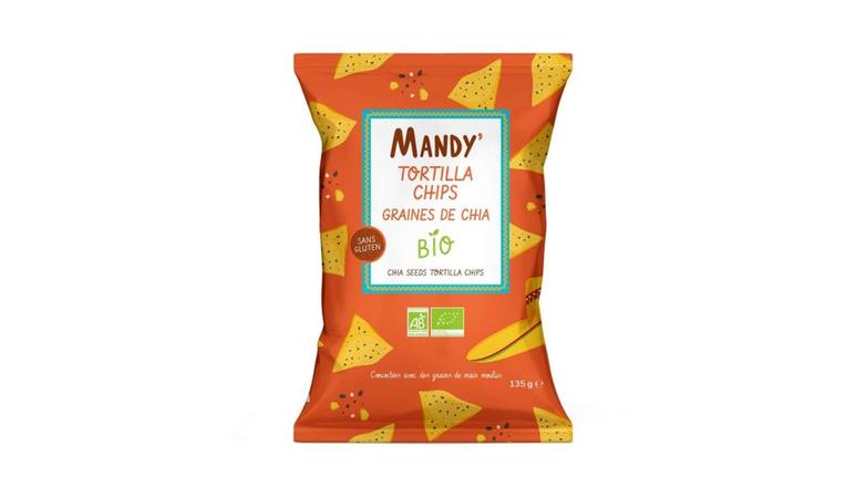 Mandy' Tortilla chips de maïs bio aux graines de chia Le paquet de 135g
