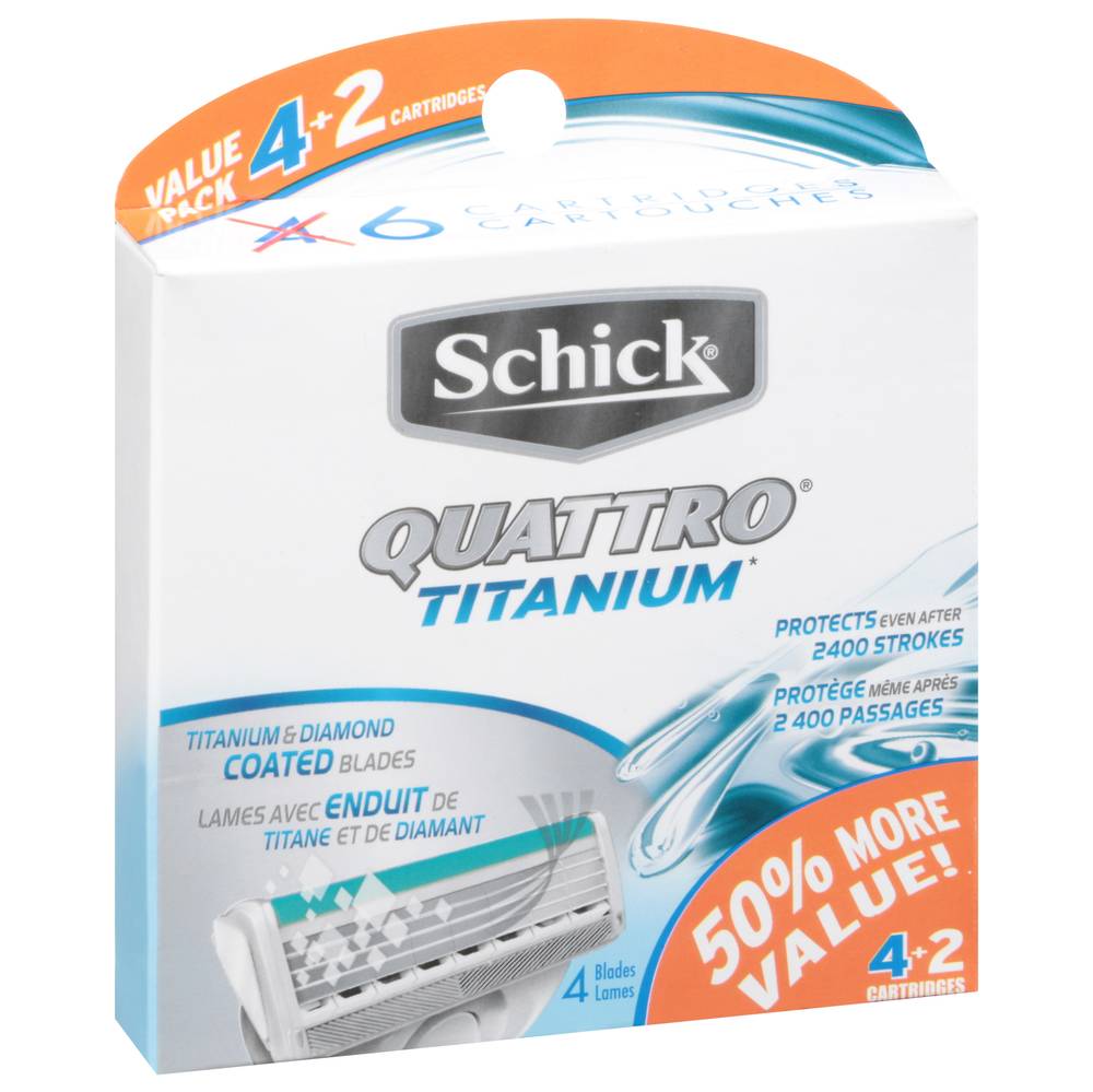 Schick Quattro Titanium 4 Blades Cartridges