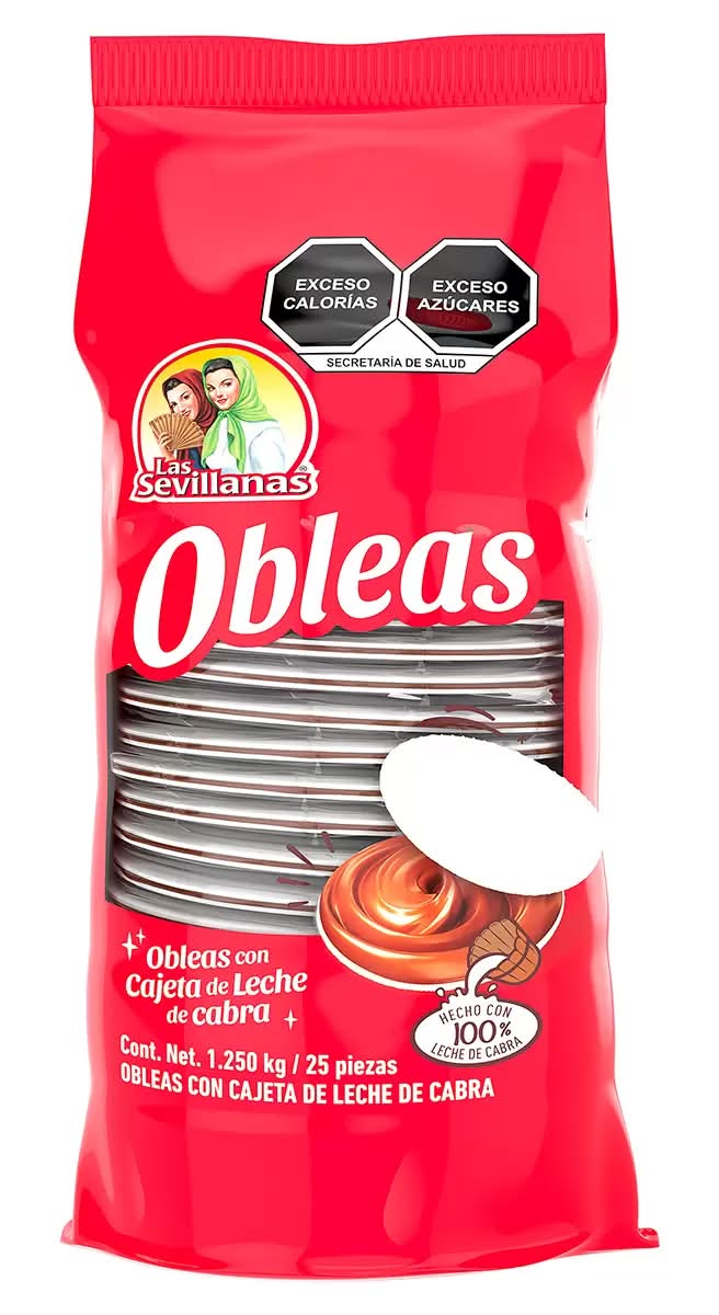 Las Sevillanas · Obleas con cajeta de leche de cabra (25 x 50 g)