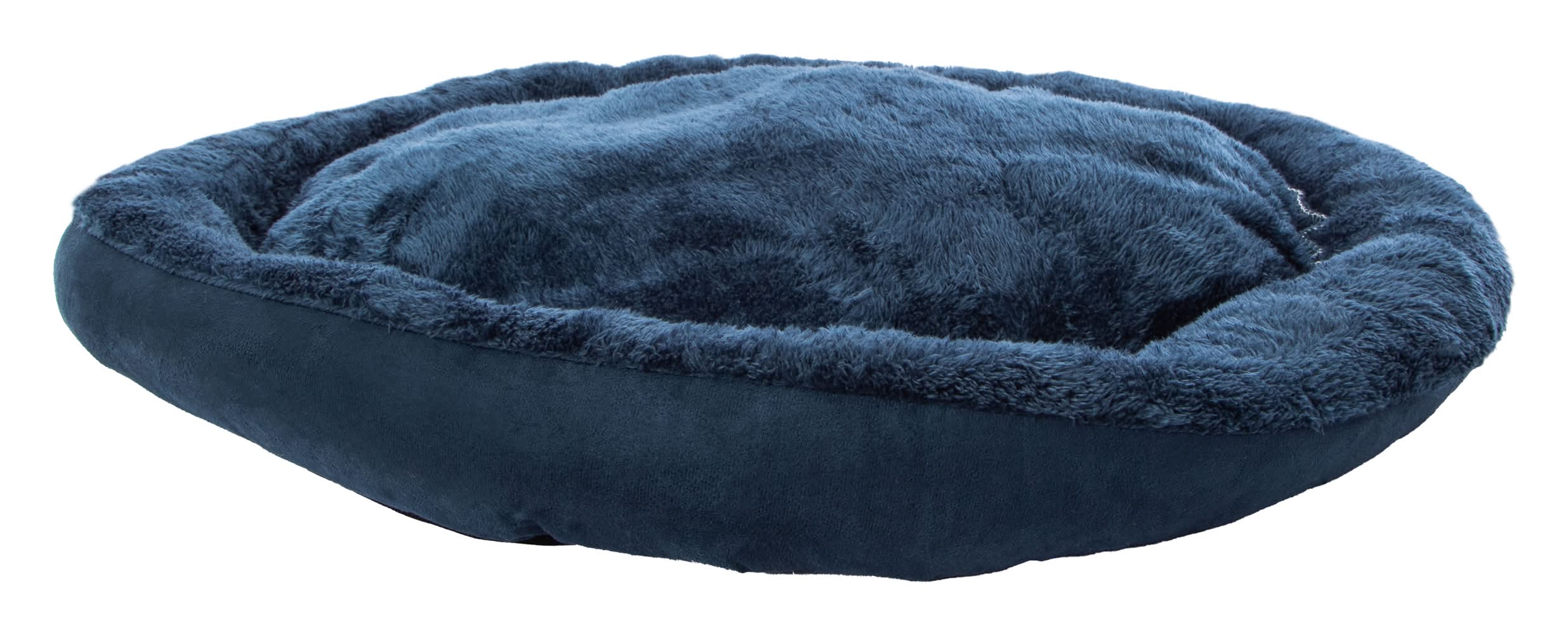 Round Plush Pet Bed 22in Navy