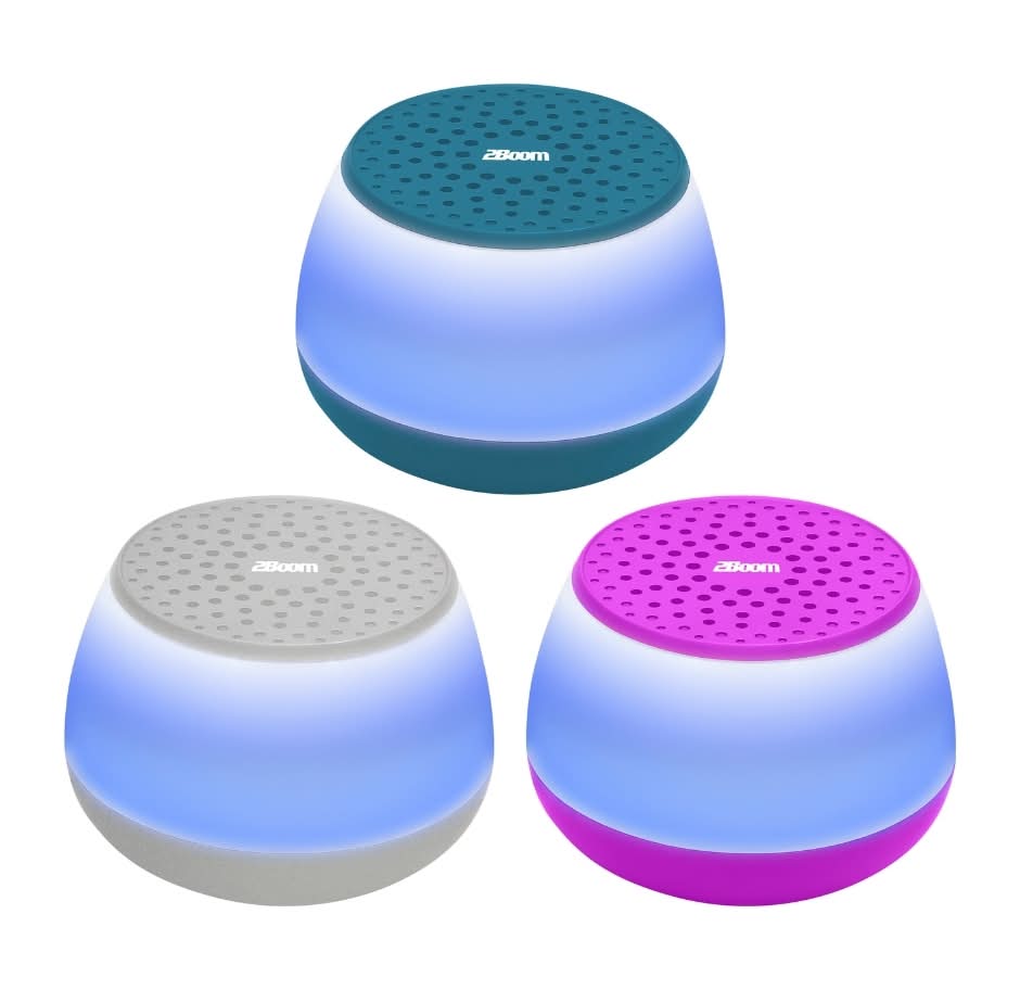 2Boom Glo Color Changing Bluetooth Portable Wireless Speakers, Assorted (3 ct)