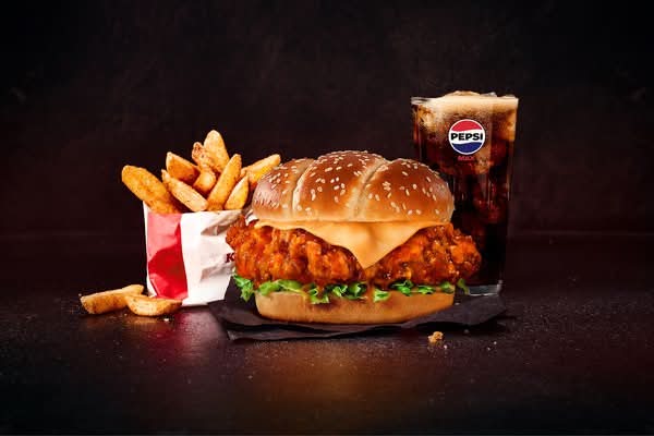 Hot Honey Drip Burger Meal🔥