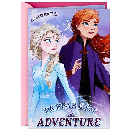 Hallmark Disney Frozen 2 Birthday Card for Her With Stickers (Elsa and Anna) E5 - 1.0 ea