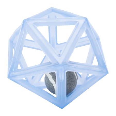 Hollow Geometric Dog Toy With Ball 5.5in x 5.75in Blue