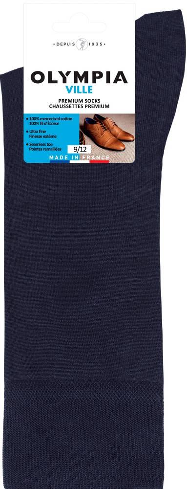 Olympia Navy Mercerized Cotton Socks (1 pair)