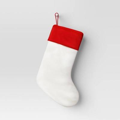 Wondershop Felt Christmas Stocking, 19", White-Red