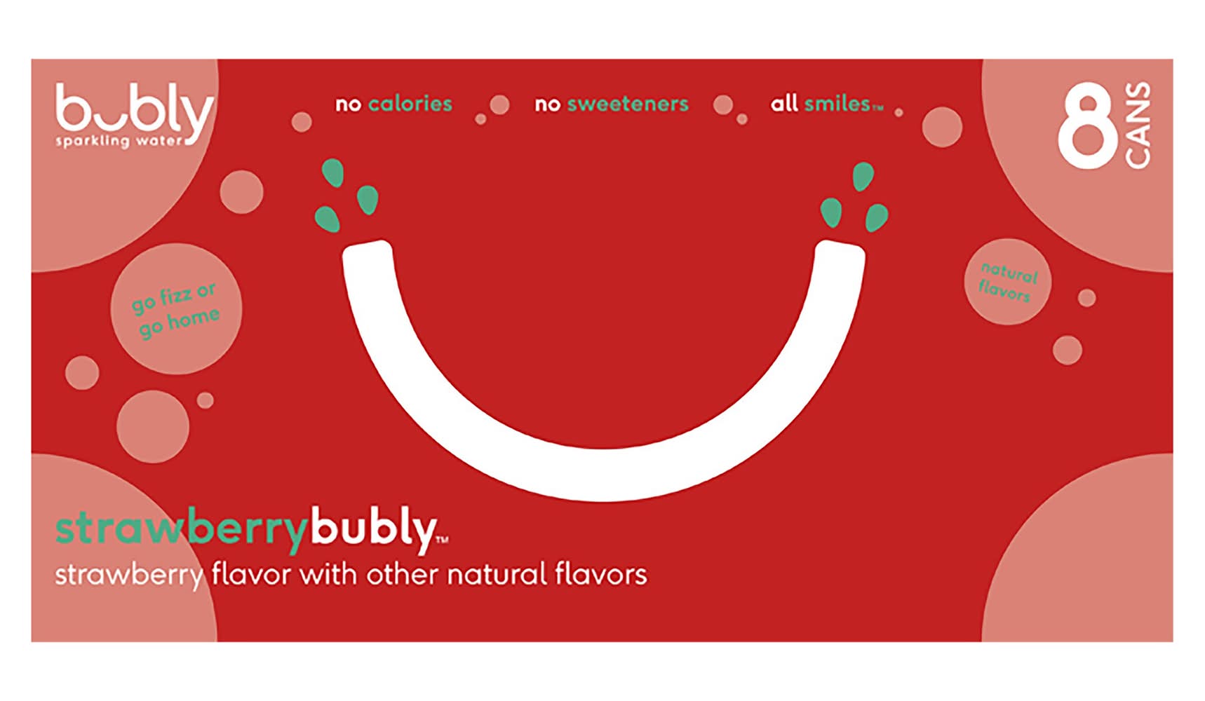 bubly Sparkling Water, Strawberry (8 x 12 fl oz)