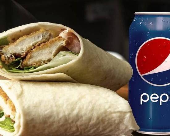 Grilled Chicken Wrap and a 12oz Pepsi Product