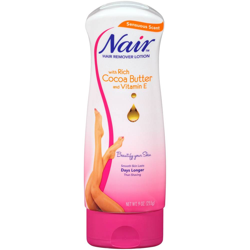 Nair Hair Remover Lotion, Cocoa Butter & Vitamin E, 9 Oz