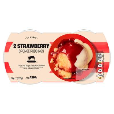 ASDA Strawberry, Sponge Puddings (190g)