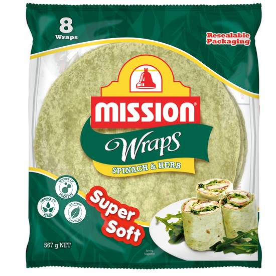 Mission Wraps Spinach Herb (8 Pack)