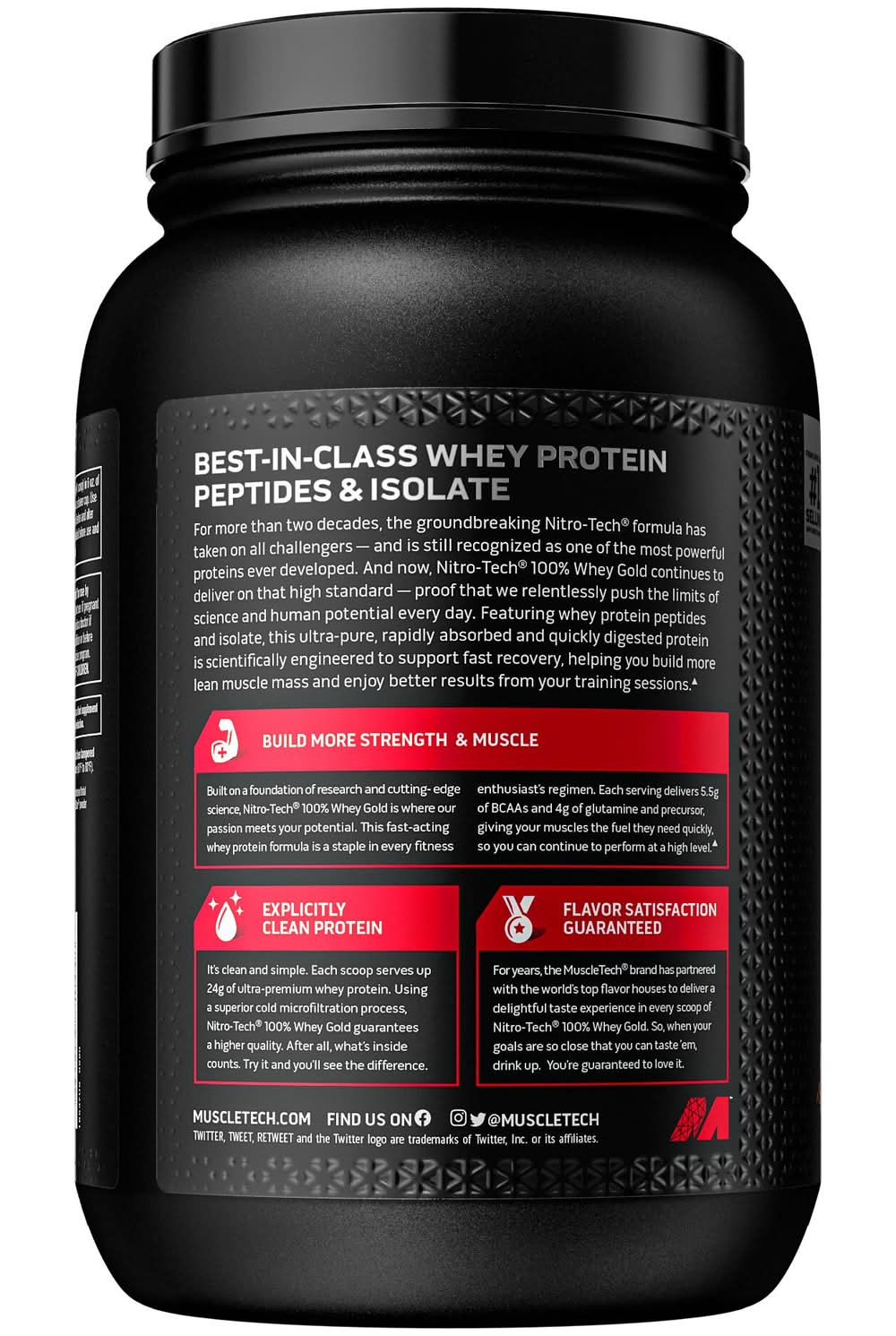 MuscleTech Nitro Tech Whey Gold Protein Powder, Double Rich Chocolate ...