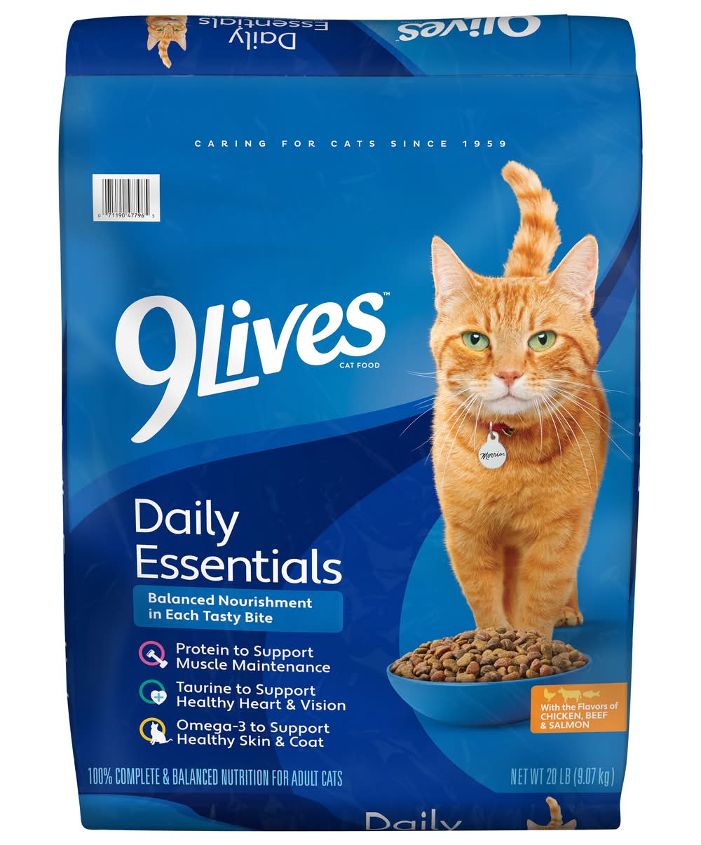 9Lives Daily Essentials Dry Cat Food, Assorted, Adult (20 lbs)