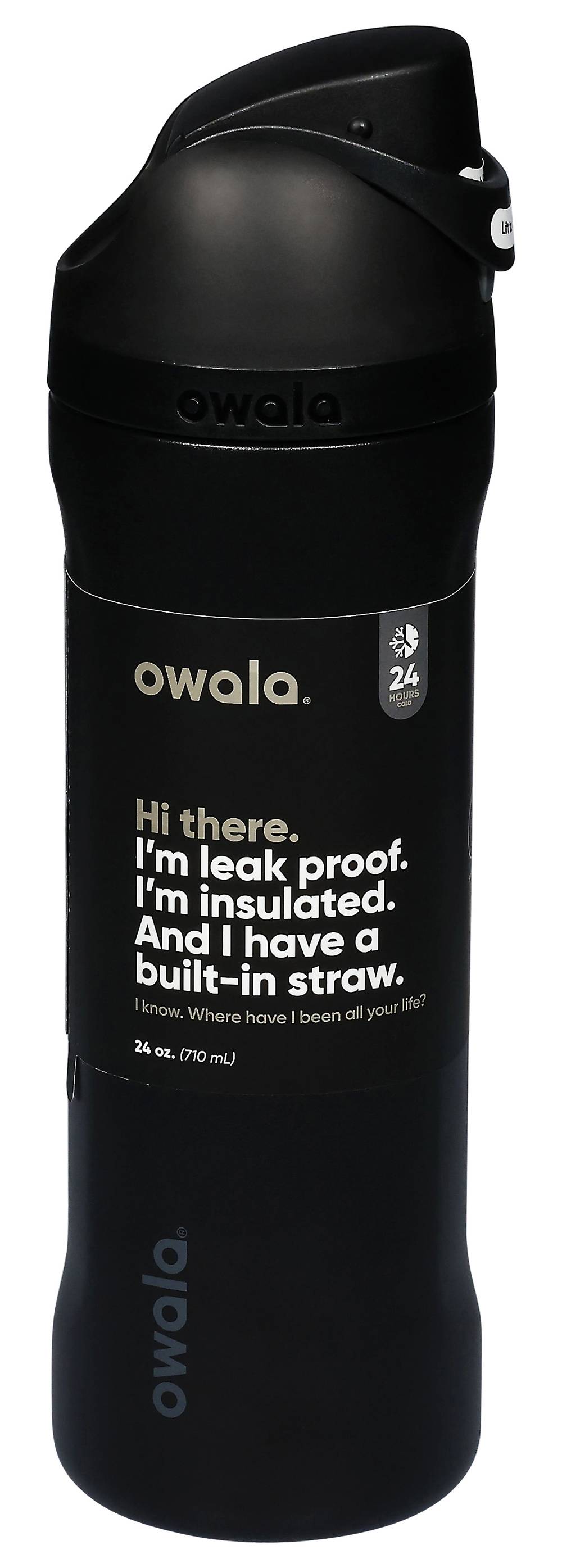 Owala Freesip Stainless Water Bottle, Very Very Dark