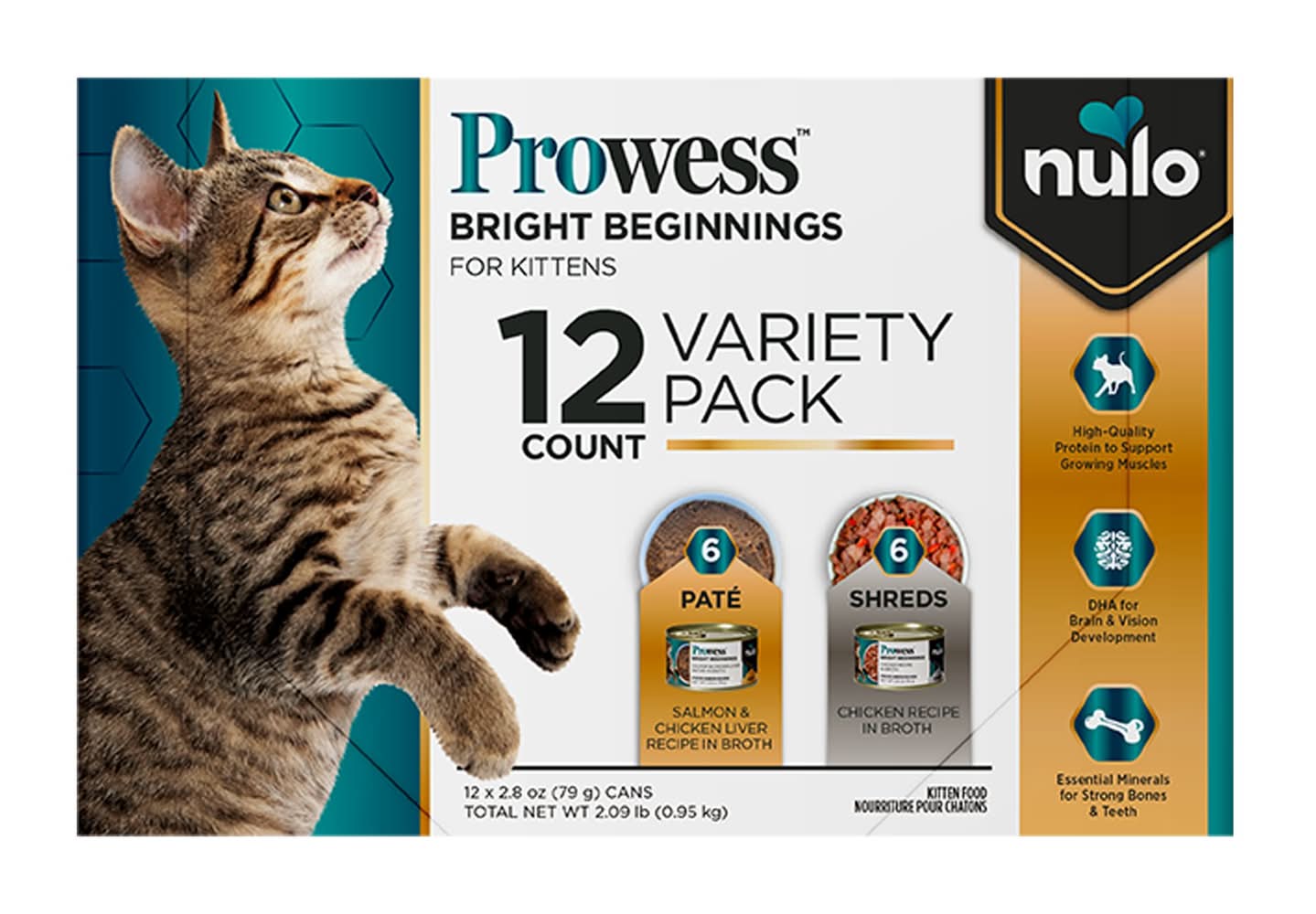 Nulo Prowess Bright Beginning Kitten Wet Food - Natural, Variety Pack, 12 Count (Flavor: Variety Pack, Size: 12 Count)