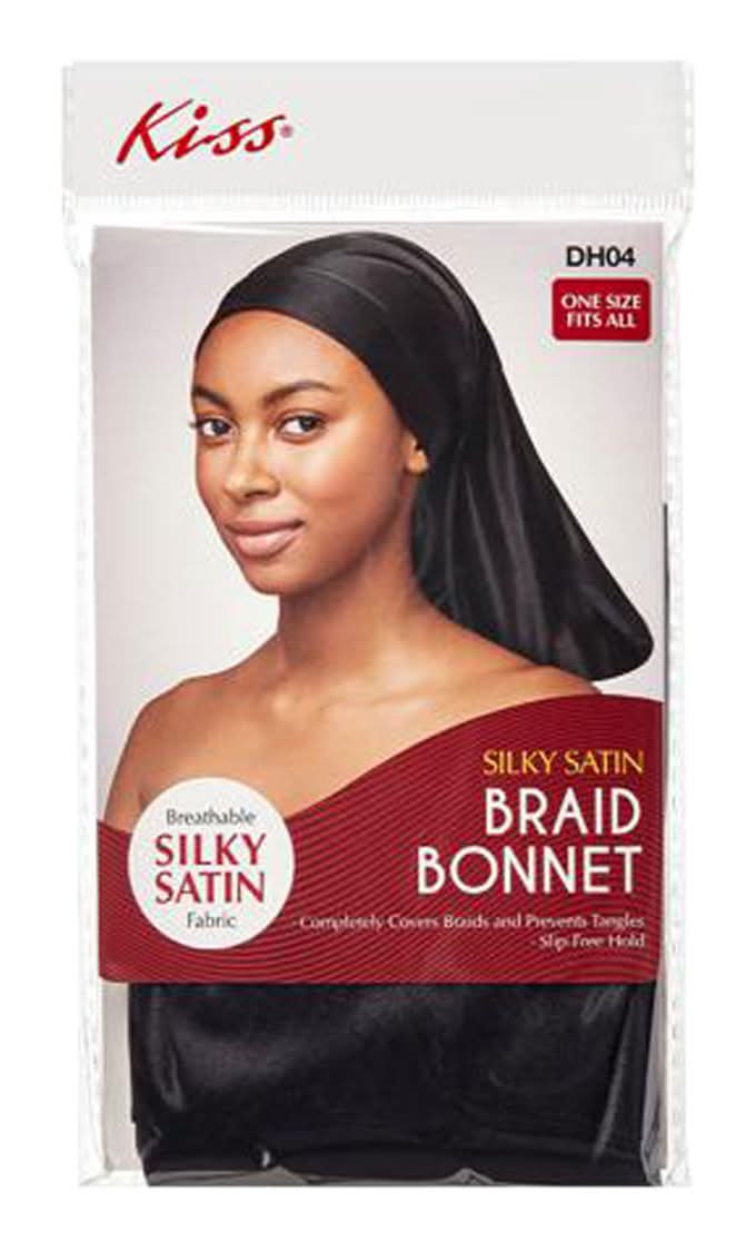 KISS Silky Satin Braid Bonnet Dh04, One Size, Black