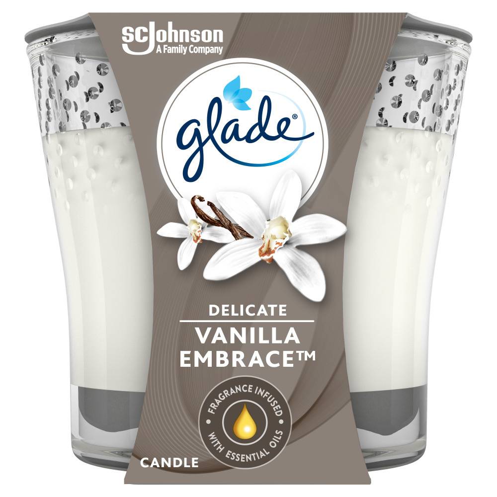 Glade Scented Jar Candle, Delicate Vanilla Embrace (1 pack)