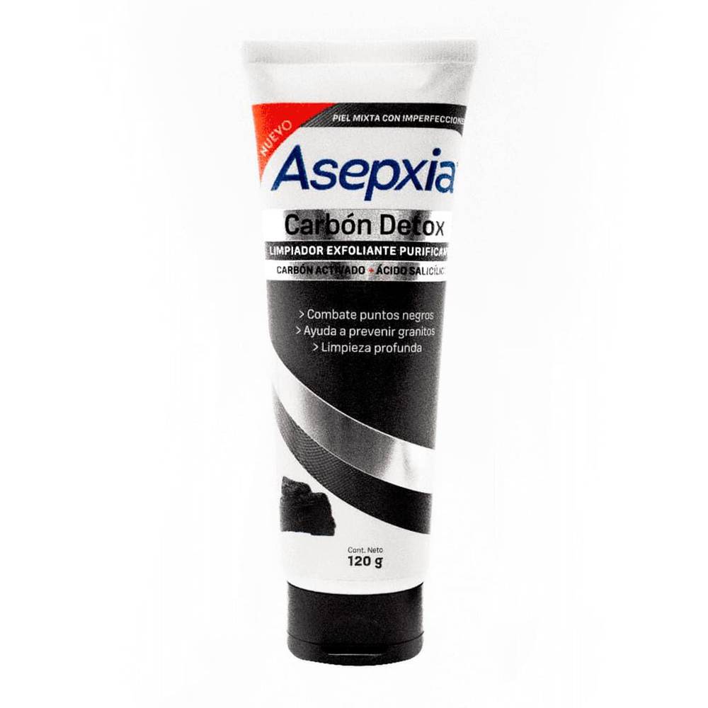 Asepxia carbón detox gel exfoliante purificante (tubo 120 g)