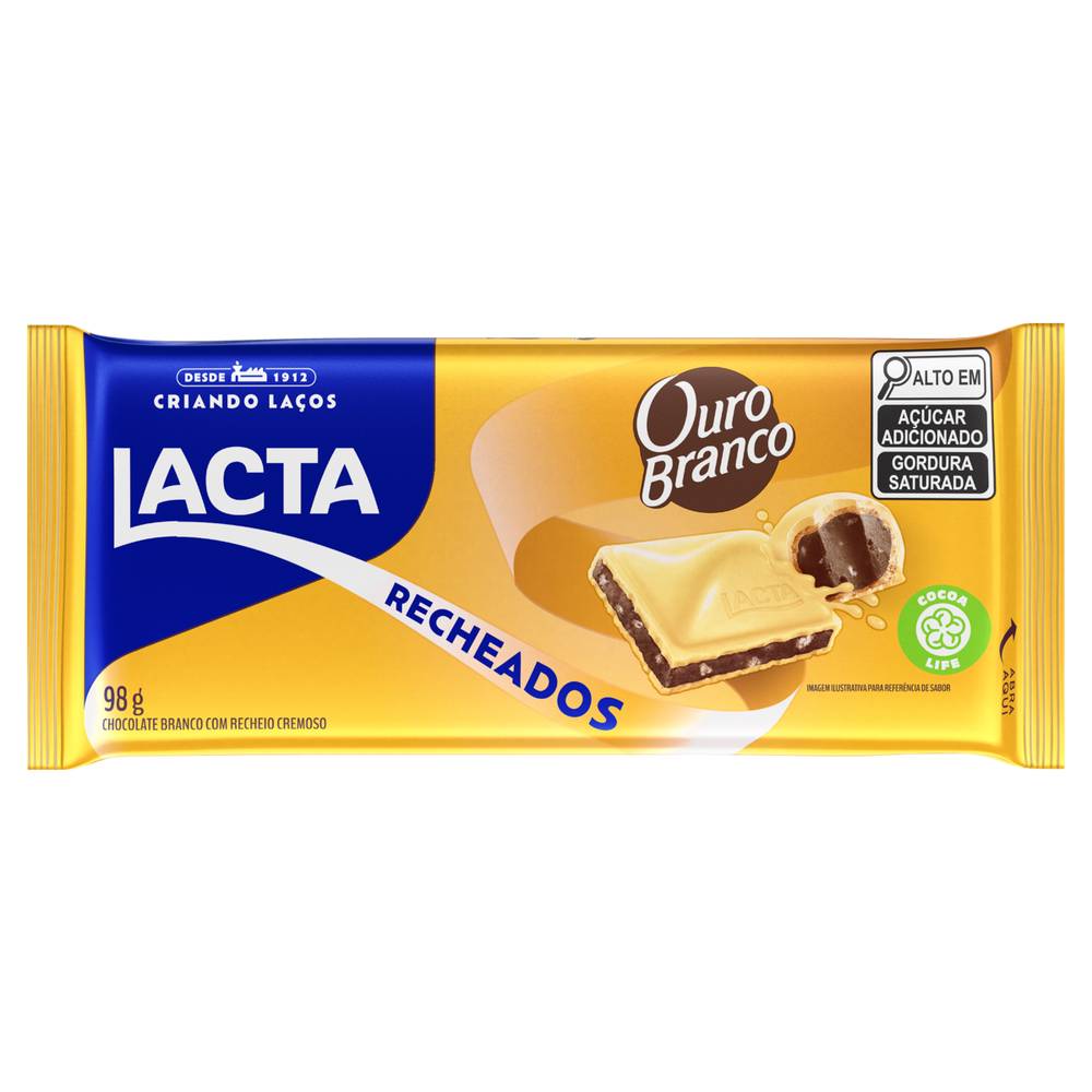 Lacta · Chocolate branco com recheio de ouro branco (98 g)