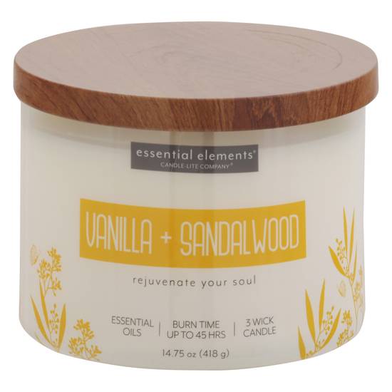 Essential Elements Vanilla & Sandalwood Candle (14.7 oz)