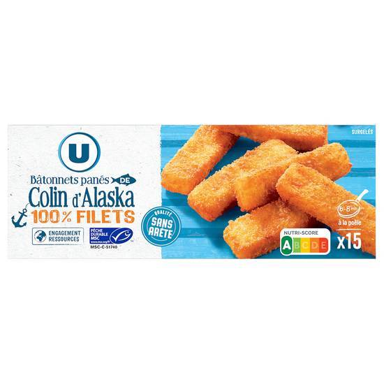 Les Produits U - Bâtonnets panés de colin d'alaska (15)