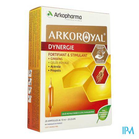 Arkoroyal Dynergie Ampoule Buvable 10ml 20 Gelée royale - Compléments alimentaires