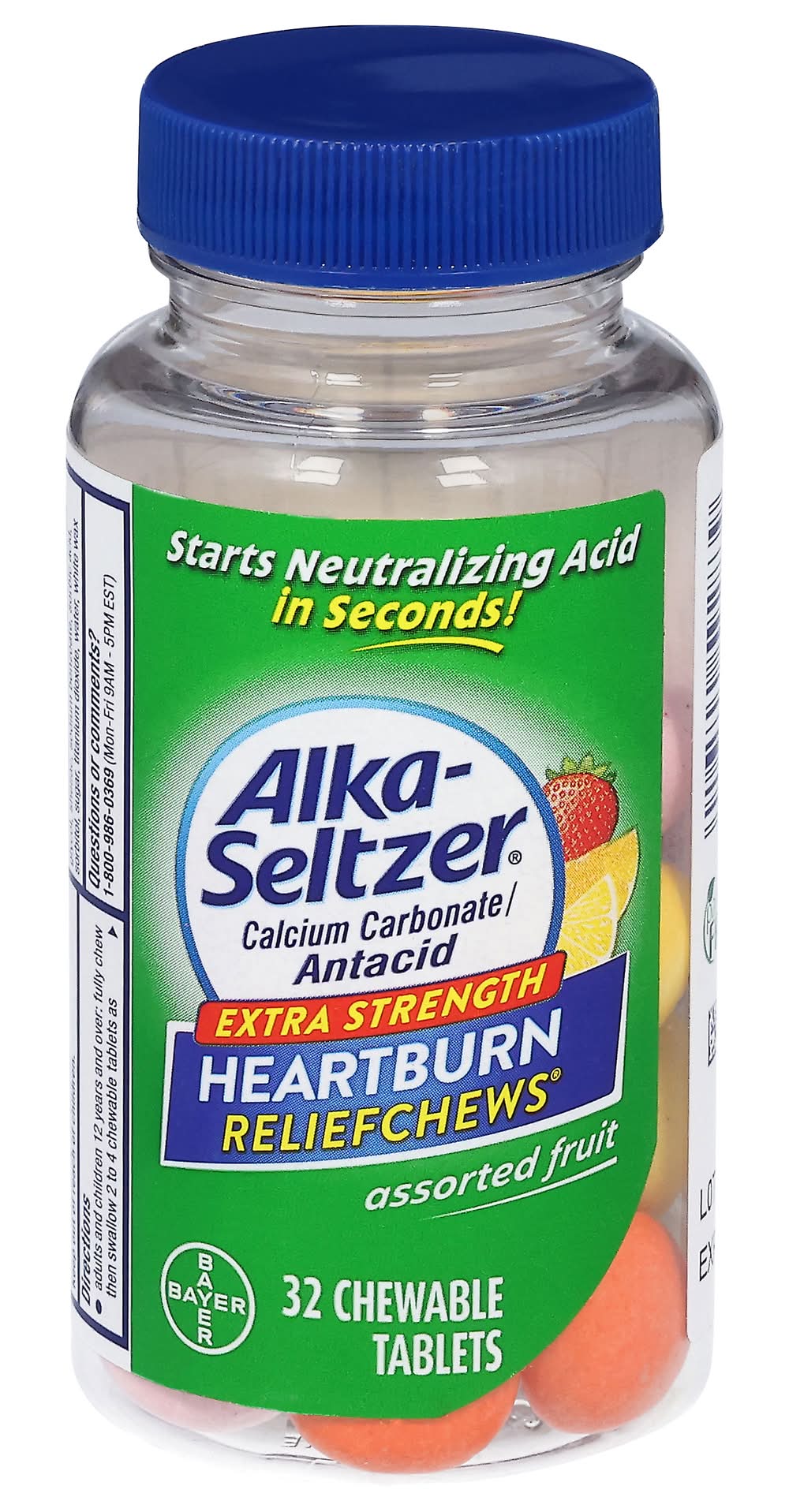 Alka-Seltzer Assorted Fruit Extra Strength Heartburn Antacid Reliefchews Tablets (24 g)