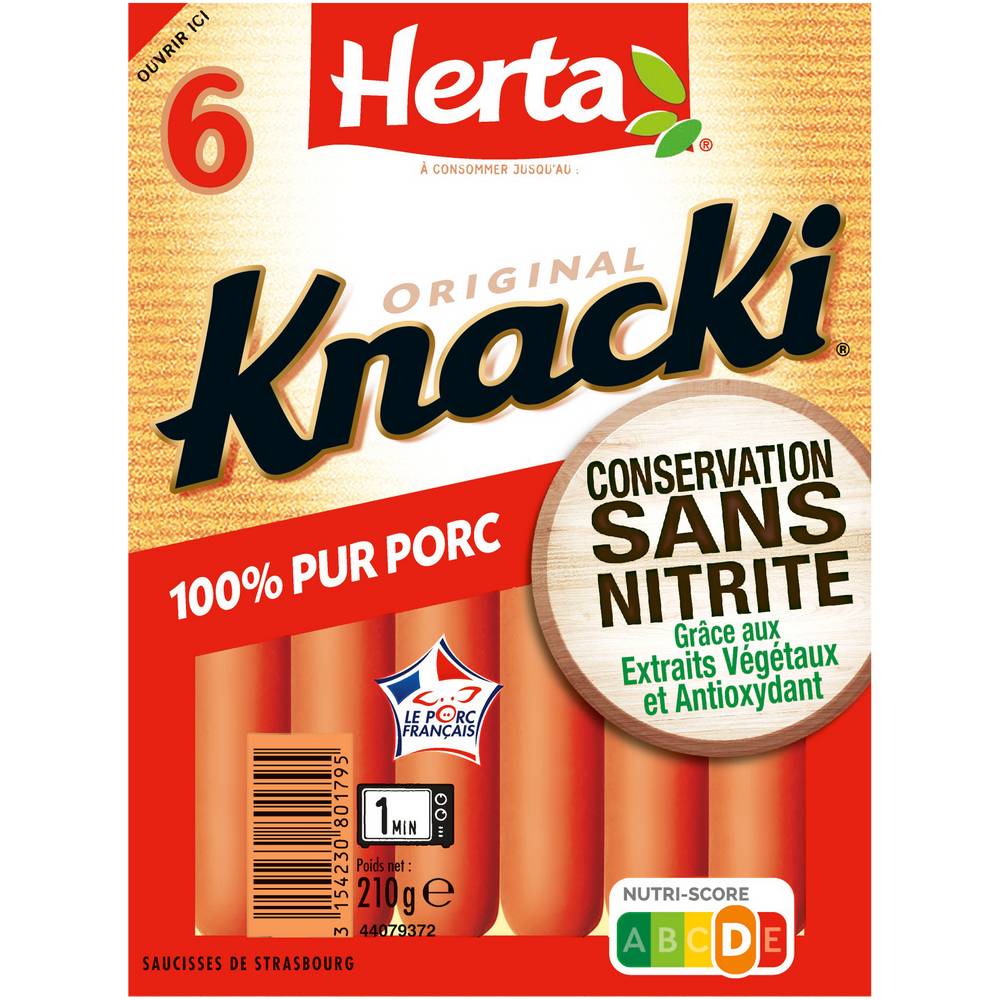 Herta - Knacki saucisses 100% pur porc sans nitrite (6)