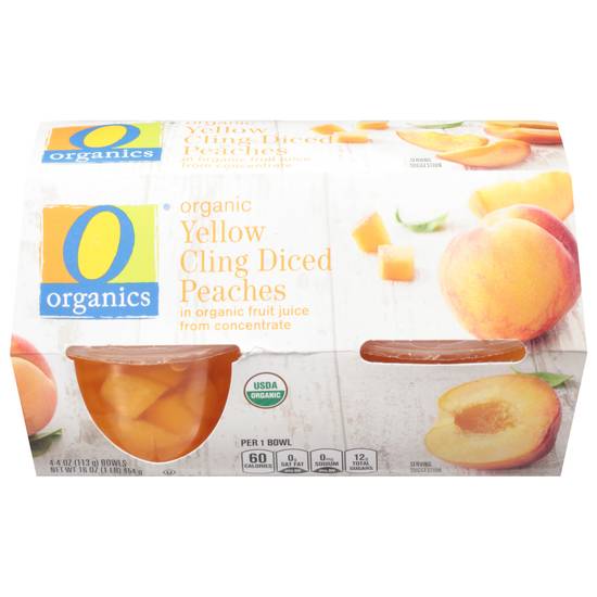 O Organics Yellow Cling Diced Peaches in Pear Juice (4 x 4 oz)