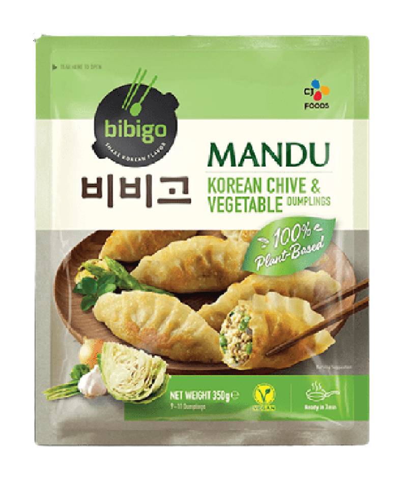 bibigo Mandu Plant-Based Korean Chive & Vegetables Dumplings (350g)