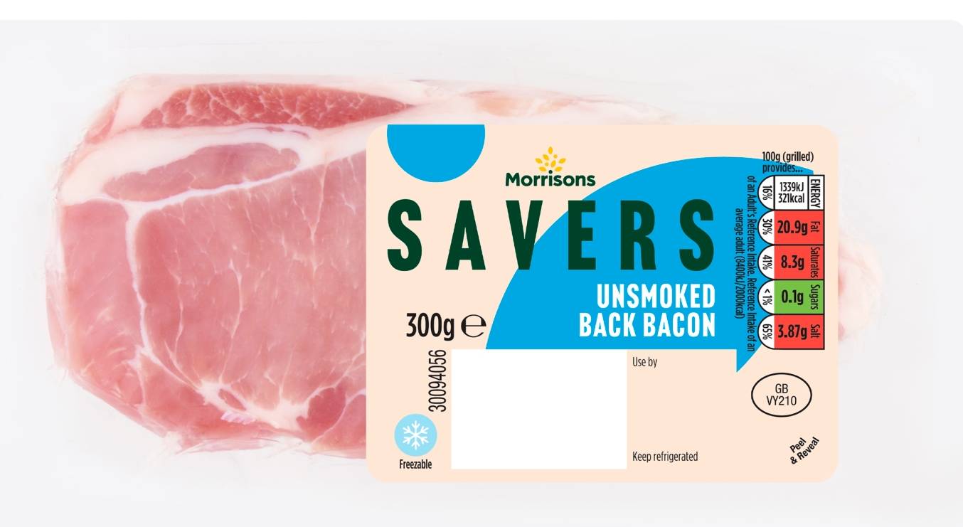 Morrisons Savers Unsmoked Back Bacon 300G