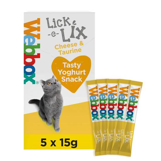 Webbox Lick-e-Lix with Cheese & Taurine Tasty Yoghurty Treats 5 x 15g