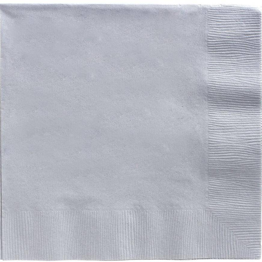 Silver Paper Dinner Napkins, 7.5in, 40ct