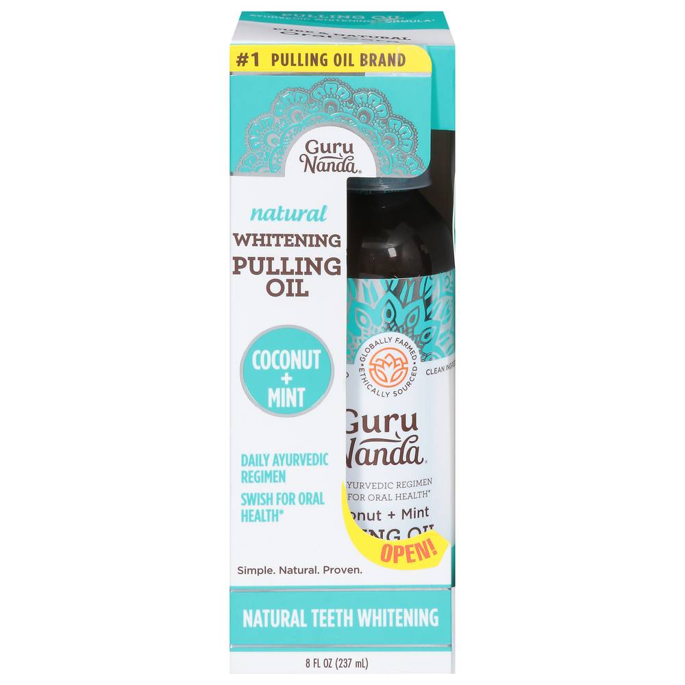 Guru Nanda Whitening Natural Coconut + Mint Pulling Oil (8 fl oz)