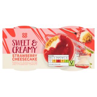 Co-op Strawberry Cheesecakes 2 x 100g (200g)