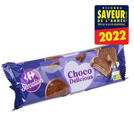 Carrefour Sensation - Gaufrettes chocolat (6 pièces)