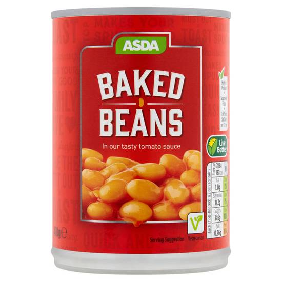 Asda Baked Beans in Our Tasty Tomato Sauce 410g