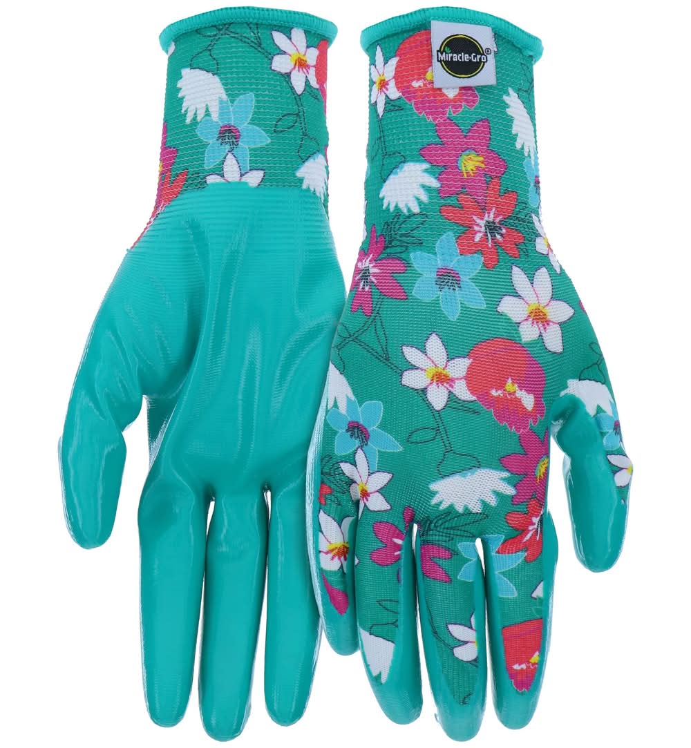 Miracle-Gro Medium Nitrile dipped Nitrile/Polyester Gardening Gloves 1 -Pairs