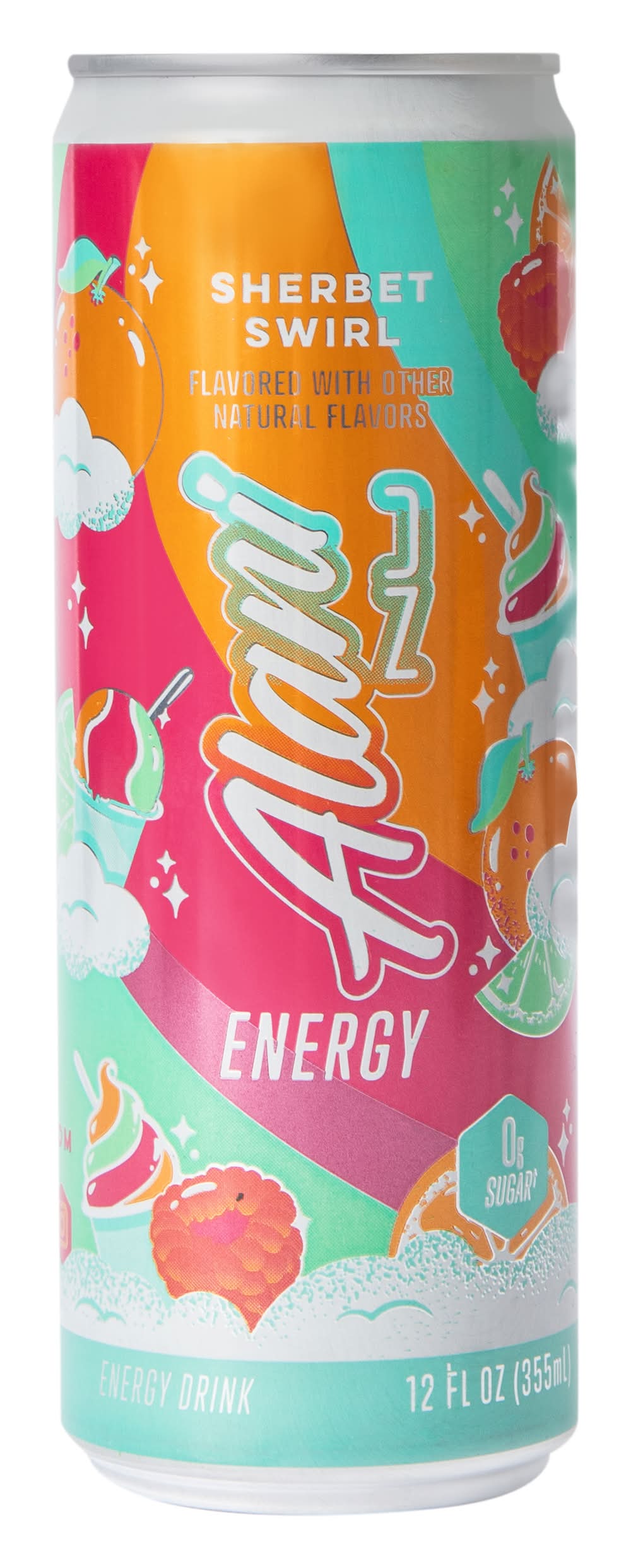 Alani Nu Sherbet Swirl Energy Drink 12oz Sherbet Swirl