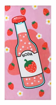 Printed Beach Towel Strawberry