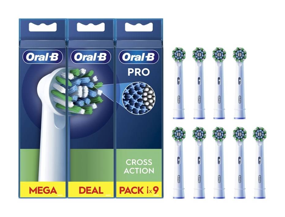 Recarga Escova Dentes ORAL-B Pro Cross Action Branco (9 unidades)