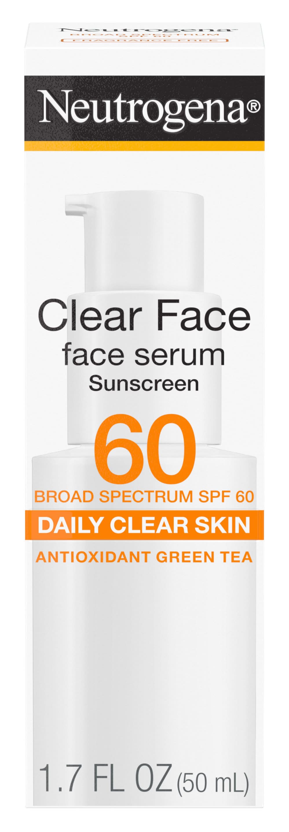Neutrogena Clear Face Serum Sunscreen With Green Tea Broad Spectrum Spf 60+ (1.7 fl oz)