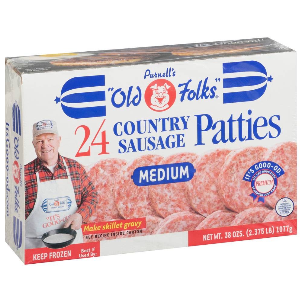 Purnell's Old Folks Medium Country Sausage Patties (2.38 lbs)