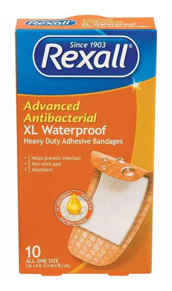 Rexall Advanced Antibacterial Xl Waterproof Heavy Duty Adhesive Bandages 10 Ct
