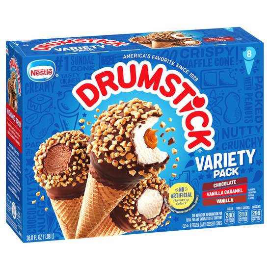 Nestlé Drumstick the Original Sundae Variety Ice Cream Cones (8 ct)