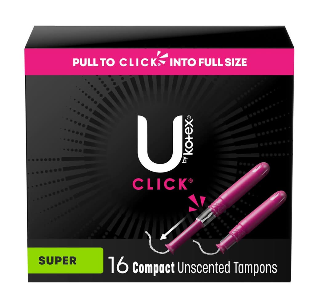 U By Kotex Click Compact Tampons Super Unscented 16 Ct