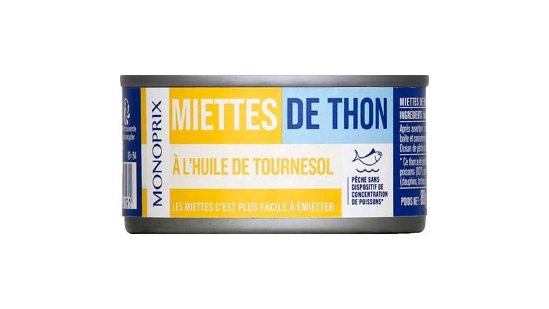 Monoprix Miettes de thon à l'huile de tournesol La boîte de 52 g net égoutté
